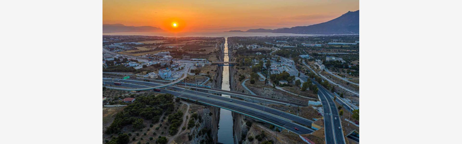 Sunset on the Isthmus Greece