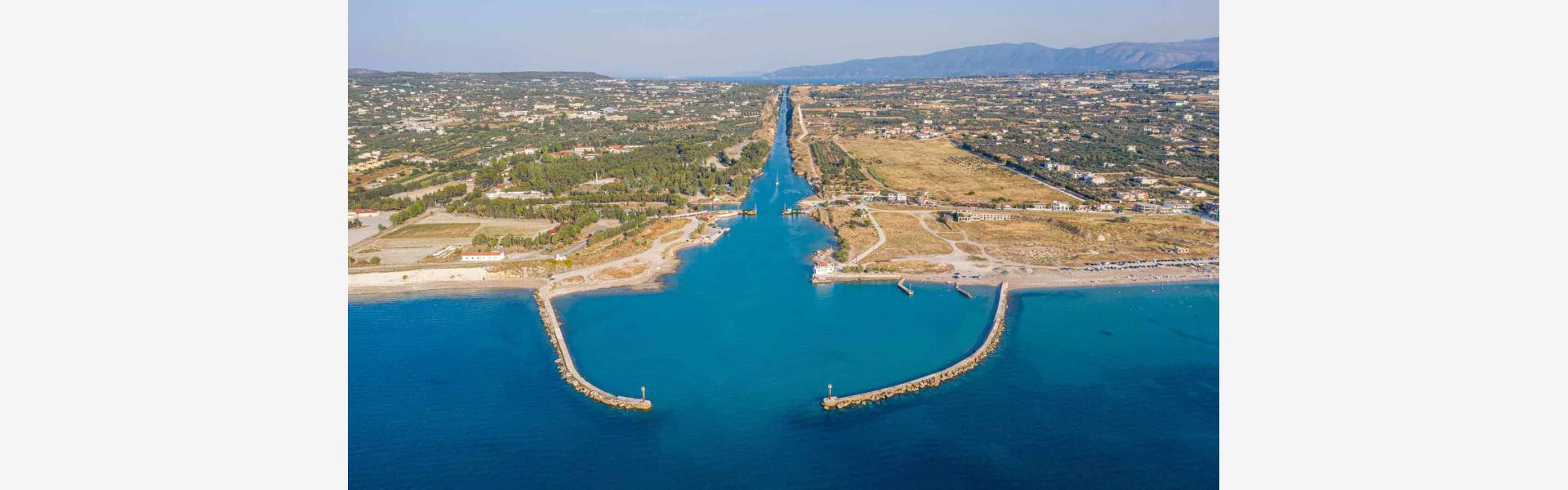 Isthmus the canal of Corinth