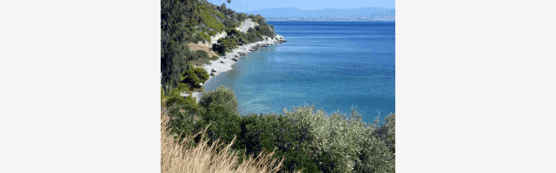 Παραλία Σκάλωμα στο Λουτράκι πανοραμική φωτογραφία