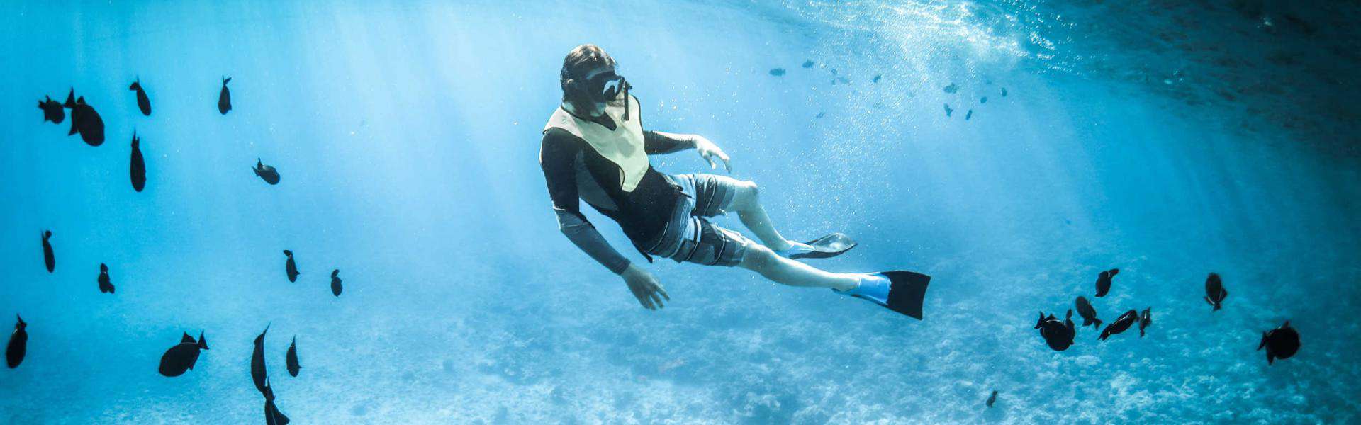 Photo of a person snorkeling