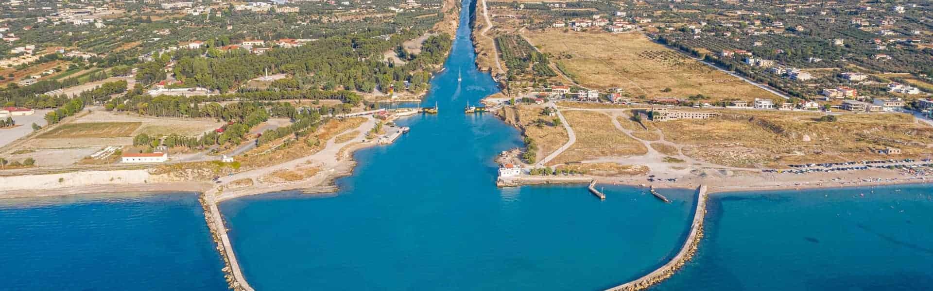 Isthmus the canal of Corinth