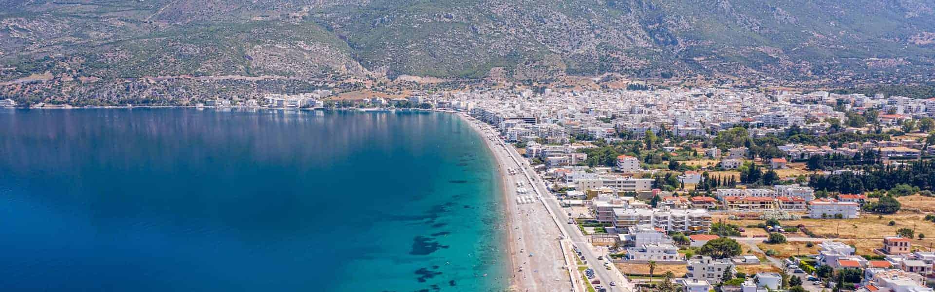 Παραλία Λουτράκι Παραλία στο Λουτράκι