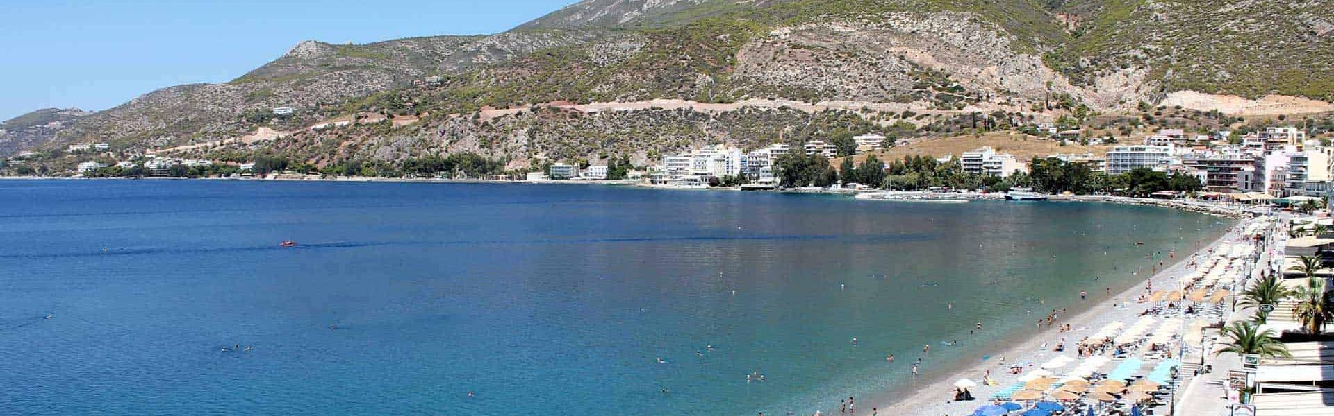 view of the beach of Loutraki