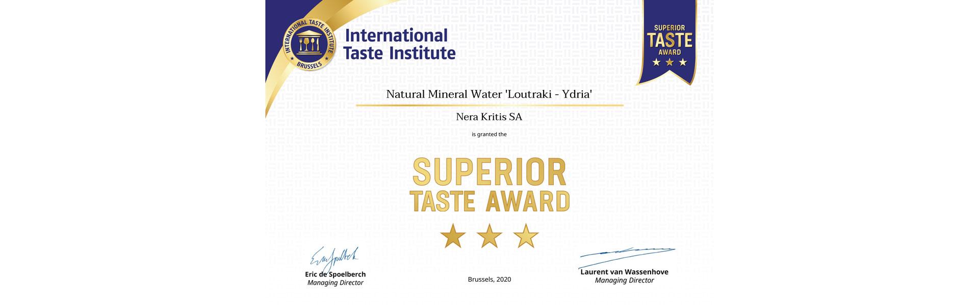 Superior Taste Award Ydria