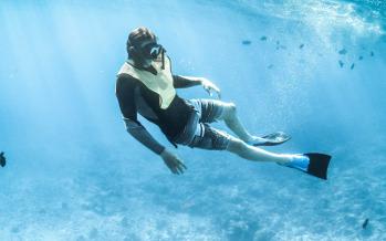 Photo of a person snorkeling