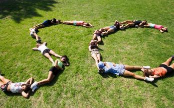 Kids playing on the ground