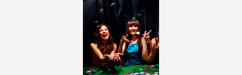 Casino players laughing