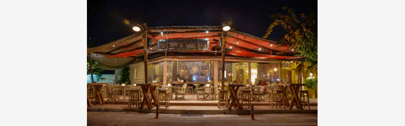 sea and sand night view